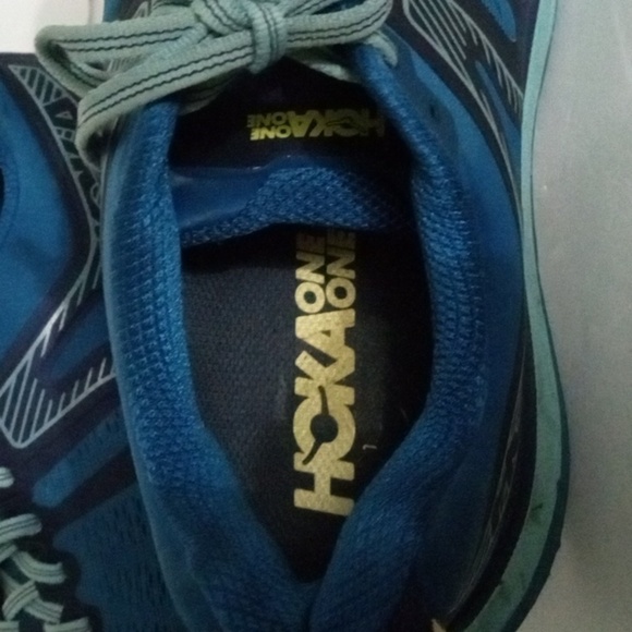 Hoka Stinson One One ATR 5 Running Shoes size 8.5 Navy Turquoise Aqua Preowned - Picture 13 of 16